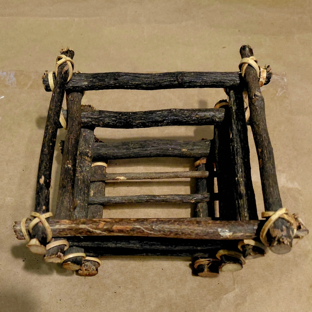 Adirondack Small Twig Basket 5" X 5.25" Museum Quality Circa 1928 VERY STURDY
